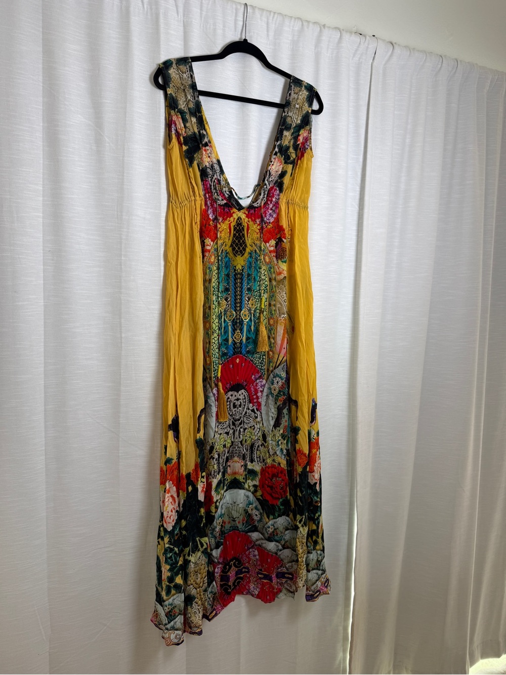 Shahida Parides Geisha Lemon Drop Long Maxi Dress | Size OS NWT - Picture 5 of 15